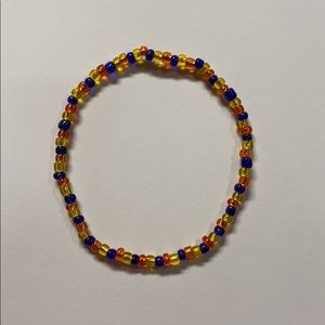 blue orange & yellow beaded anklet